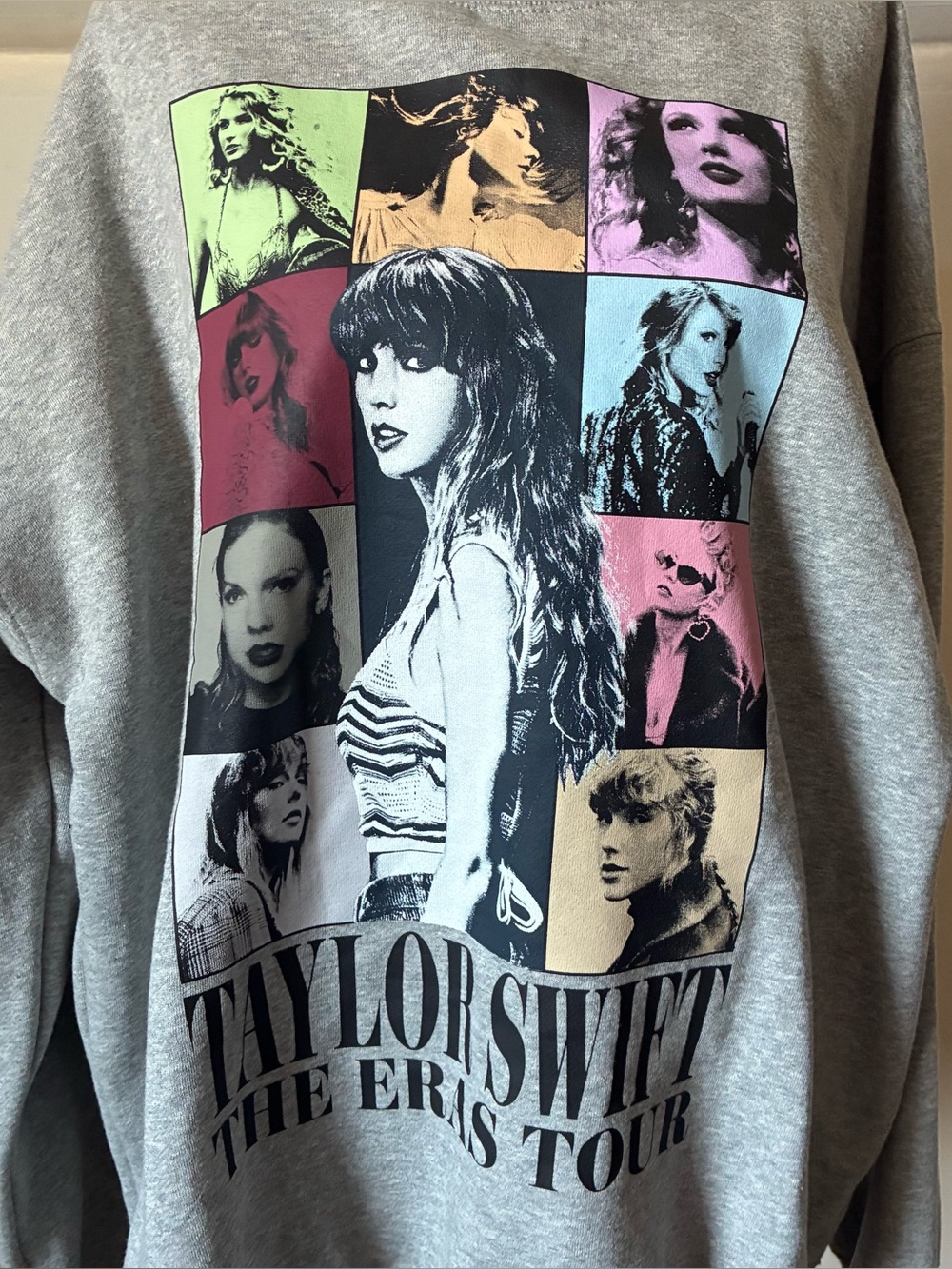 Taylor Swift Eras Tour Gray Crewneck Sweatshirt Concert Pullover size Large - Picture 4 of 4